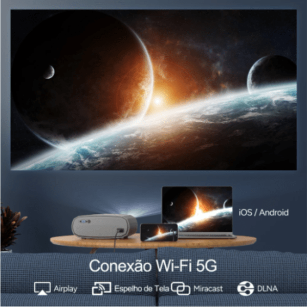 Projetor Wewatch V50 Wi-fi/ Bluetooth 5g- Full HD1080p - Imagem 5
