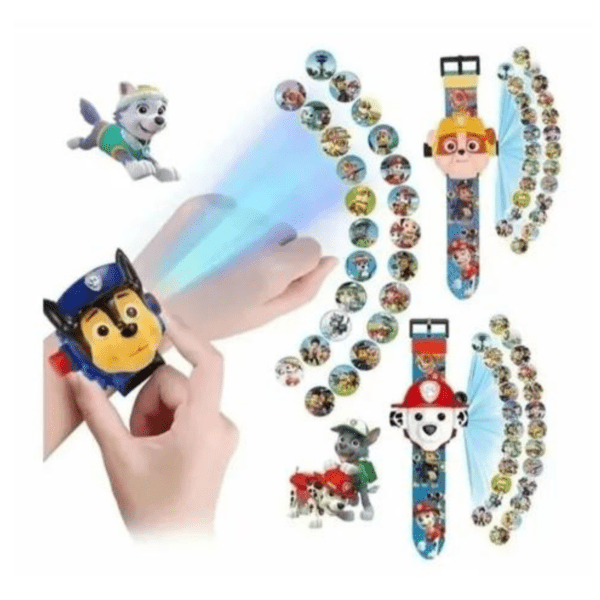 Relógio Infantil Patrulha Canina 3D Projetor de 24 Imagens - Imagem 2