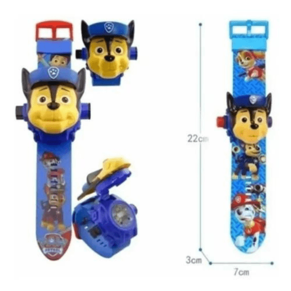 Relógio Infantil Patrulha Canina 3D Projetor de 24 Imagens - Imagem 3