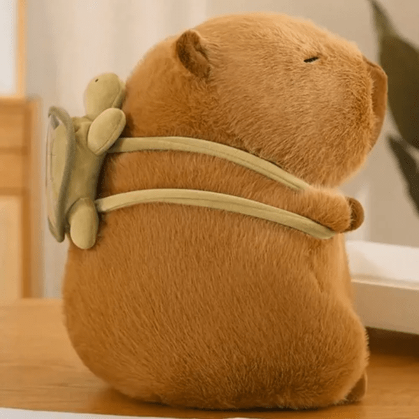 Brinquedo de Pelúcia- Capivara com Mochila de Tartaruga - Imagem 4