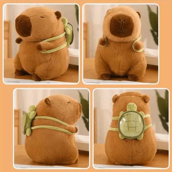 Brinquedo de Pelúcia- Capivara com Mochila de Tartaruga - Imagem 2