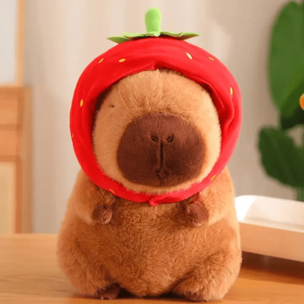 Brinquedo de Pelúcia- Capivara com Toca de Morango - Imagem 3