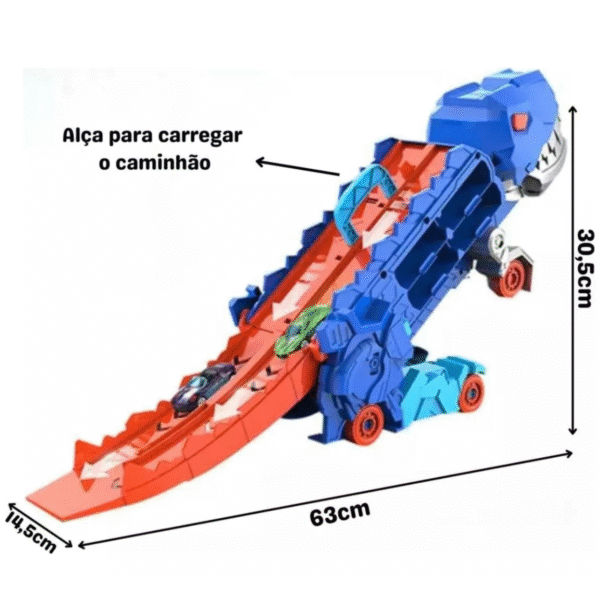 Caminhão Cegonha T-Rex Pista Maleta com 4 Carrinhos - Imagem 4