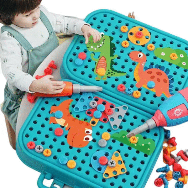 Brinquedo Caixa de Ferramentas Dinossauro 3d - parafusadeira - Imagem 6