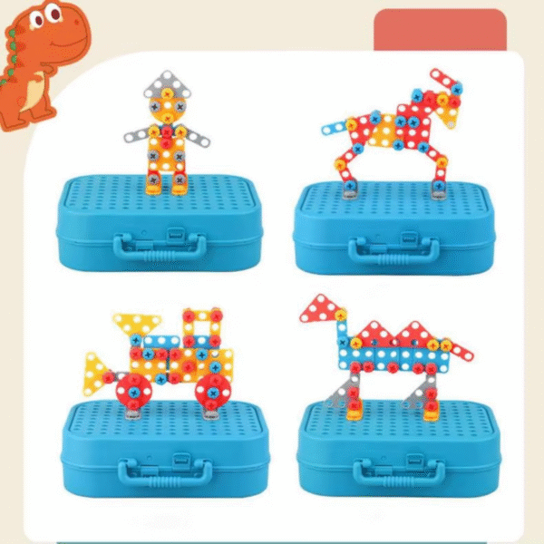 Brinquedo Caixa de Ferramentas Dinossauro 3d - parafusadeira - Imagem 2