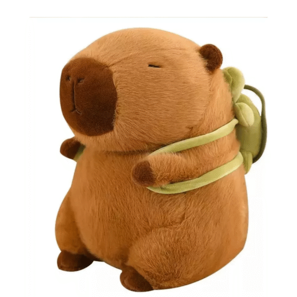 Capivara com Mochila de Tartaruga – Pelúcia + Chaveiro - Imagem 2