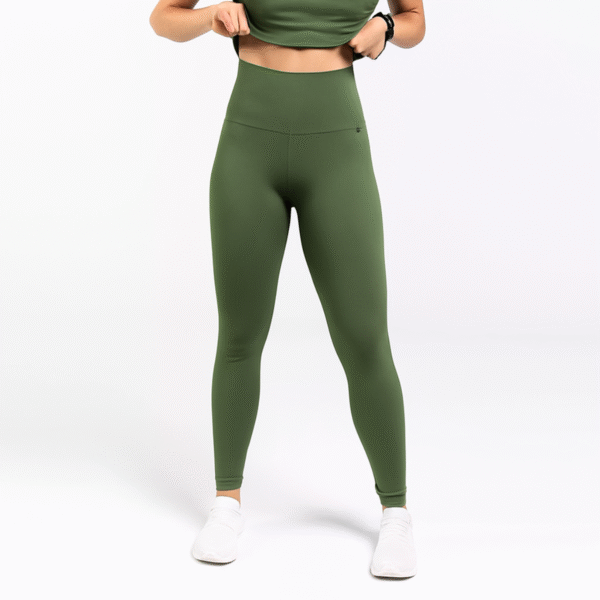 Calça Legging EMANA Cós Lipo Verde Militar Fio Inteligente - Imagem 2