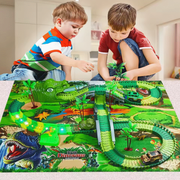 Brinquedo Pista de Dinossauro com Carrinho - 252 Peças - Imagem 6