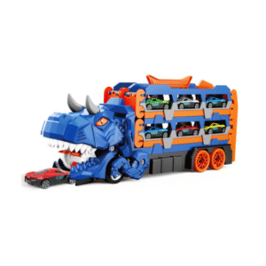 Brinquedo Caminhão Cegonha T-Rex Pista- com 12 Carrinhos