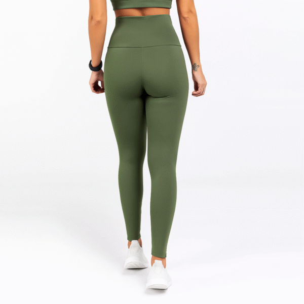 Calça Legging EMANA Cós Lipo Verde Militar Fio Inteligente - Imagem 4