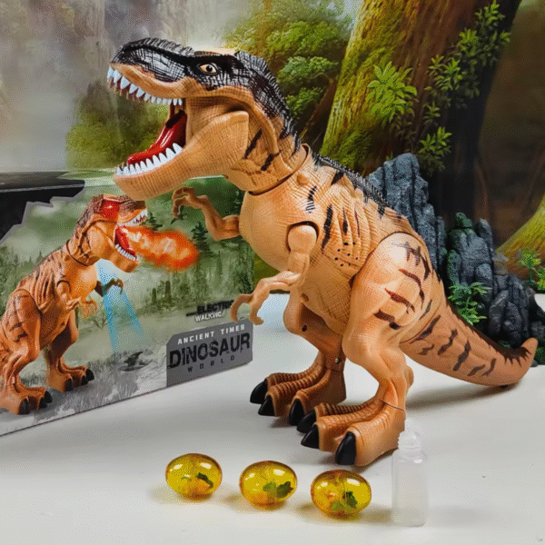 Brinquedo Dinossauro Elétrico Solta Fumaça Bota Ovo