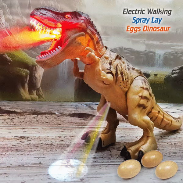 Brinquedo Dinossauro Elétrico Solta Fumaça Bota Ovo - Imagem 2